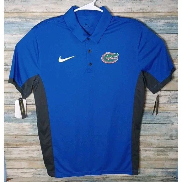Nike Dri-fit Mens Meduim Royal Blue Florida Gators Short Sleeve Polo - Picture 5 of 6